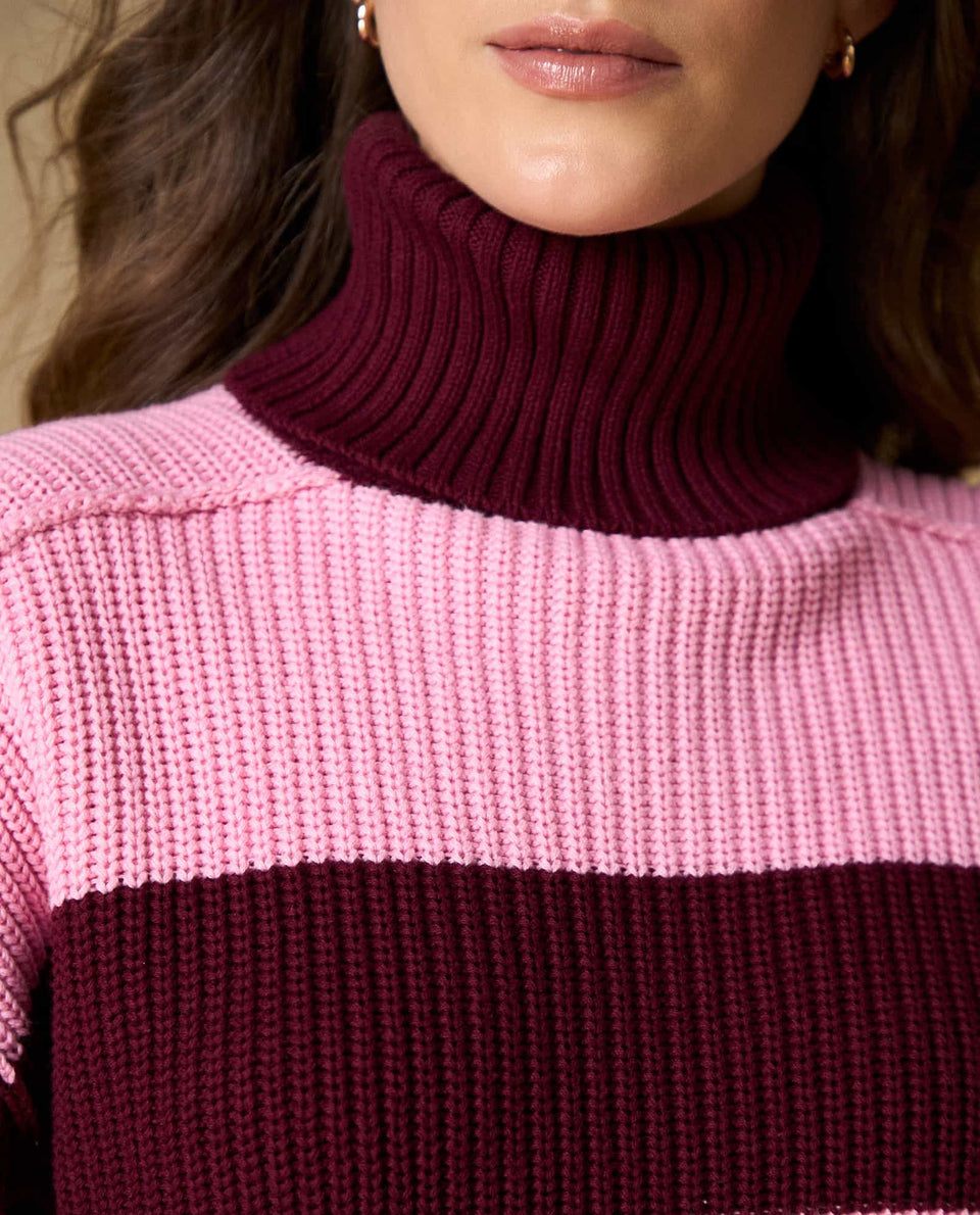Suéter tejido cuello alto mujer - Rosa 34_663H246_ROS142311_6