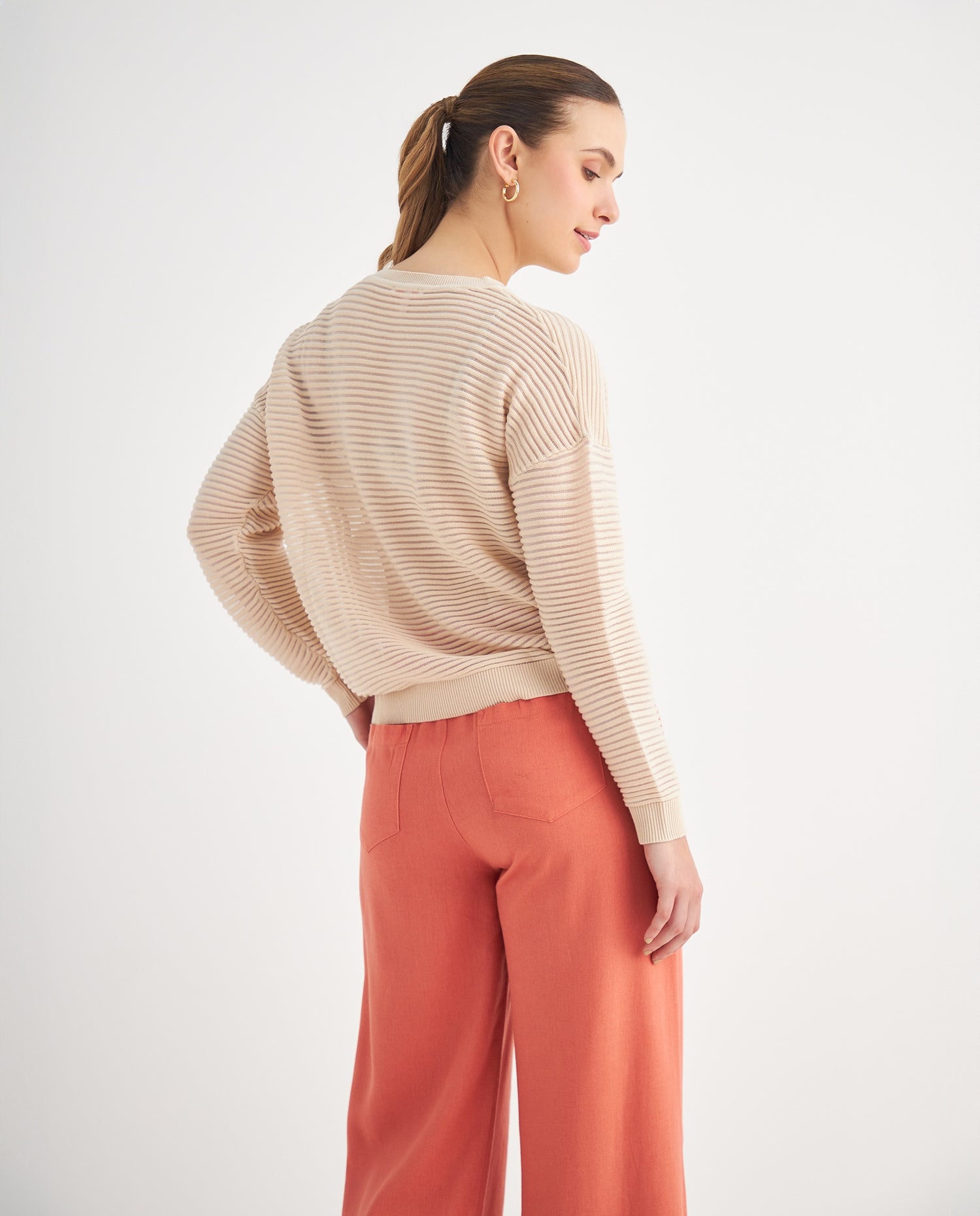 Buzo de tela texturizada para mujer - Beige