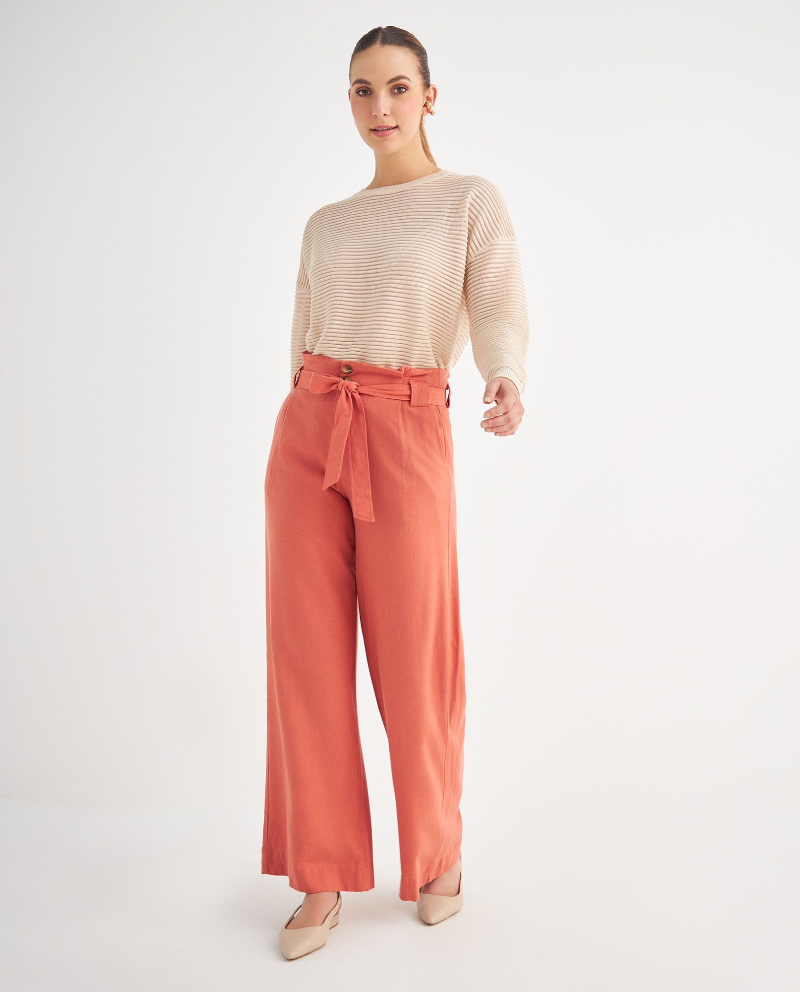 Buzo de tela texturizada para mujer - Beige 34_669F208_BEI130607_5
