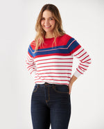 Suéter con diseño a rayas para mujer - Crudo