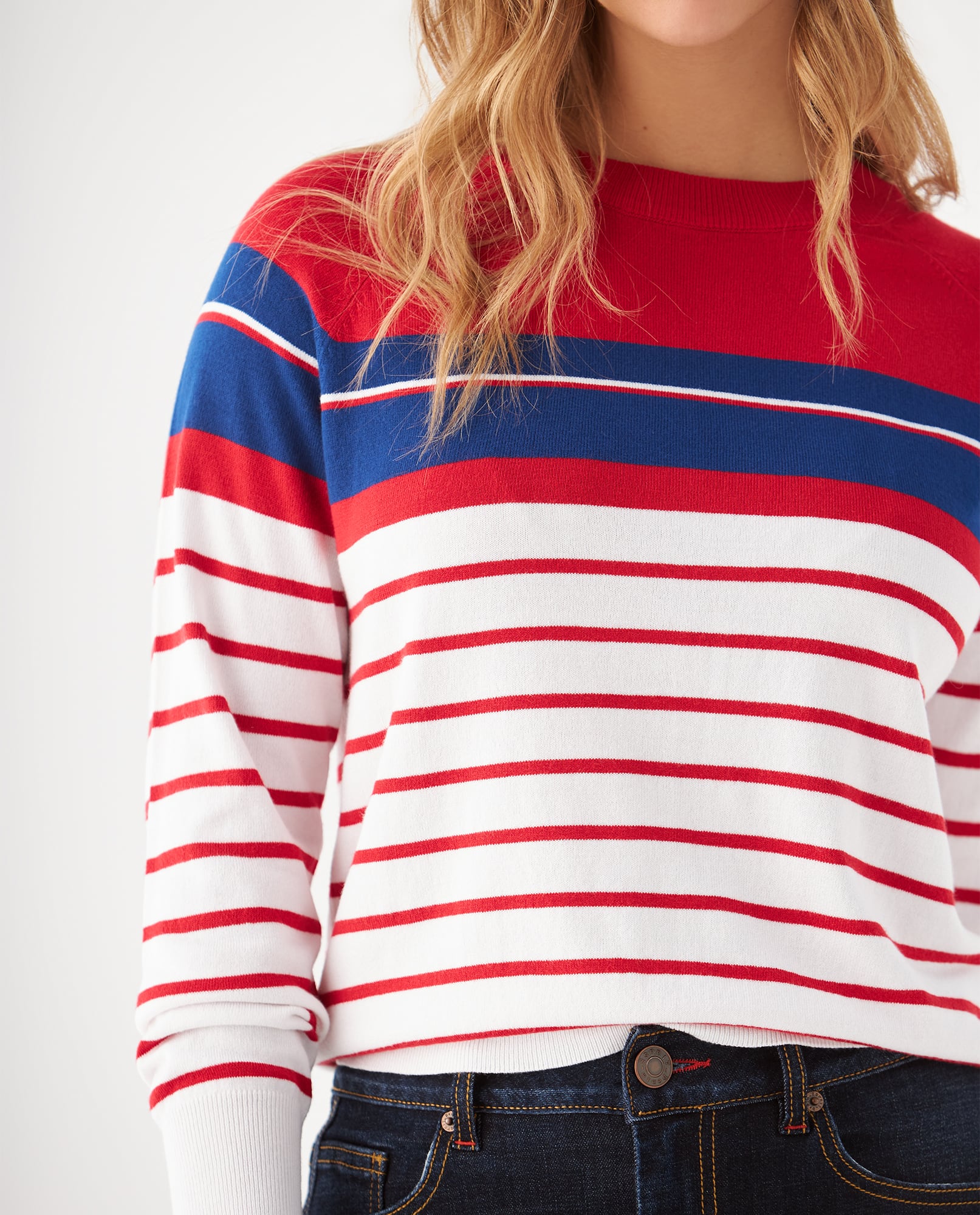 Suéter con diseño a rayas para mujer - Crudo 34_669F220_CRU111001_3