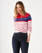 Suéter con diseño a rayas para mujer - Crudo