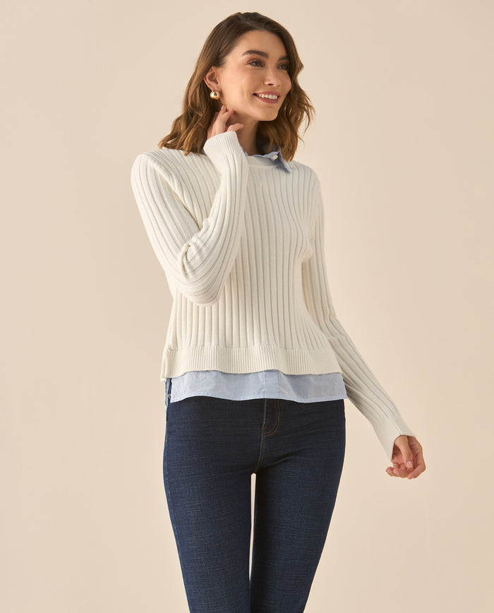 Buzo con textura suave imitación camisa para mujer  - Crudo 34_669G202_CRU110604_3