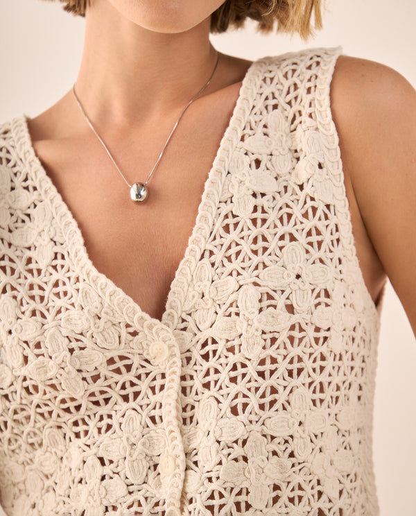 Camisa Tejida Calada Crudo - Crudo 34_669G203_CRU110602_0