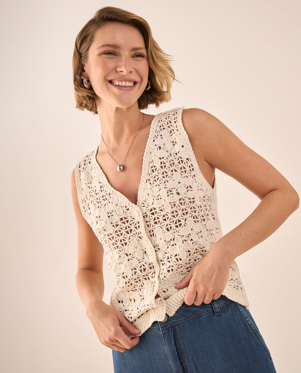 Camisa Tejida Calada Crudo - Crudo 34_669G203_CRU110602_3