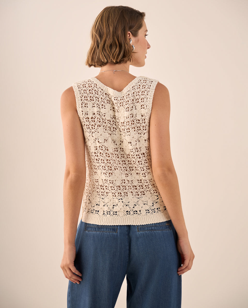 Camisa Tejida Calada Crudo - Crudo 34_669G203_CRU110602_4