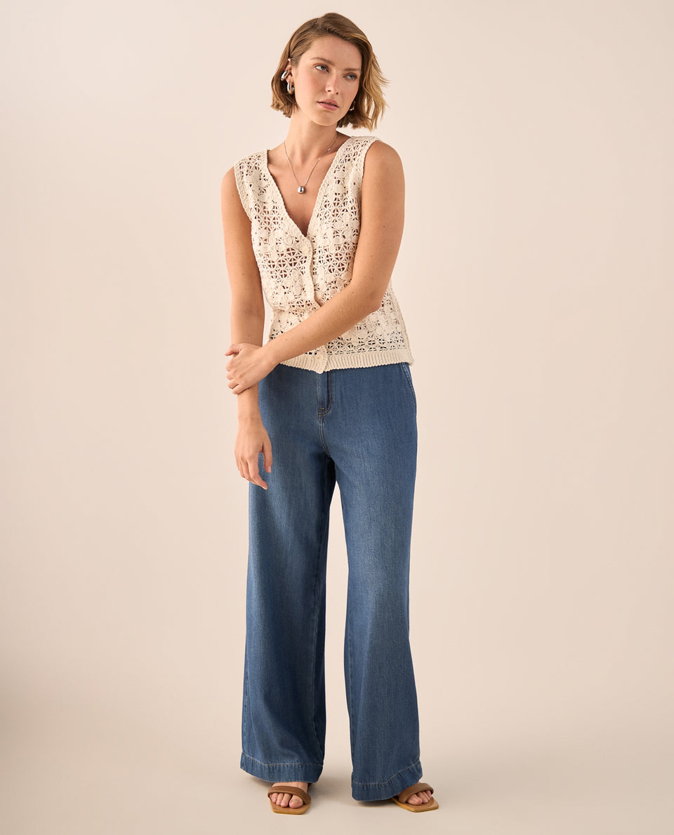 Camisa Tejida Calada Crudo - Crudo 34_669G203_CRU110602_5