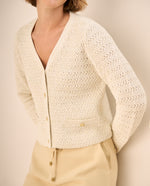 Cardigan Tejido Calado Crudo Premium - Crudo