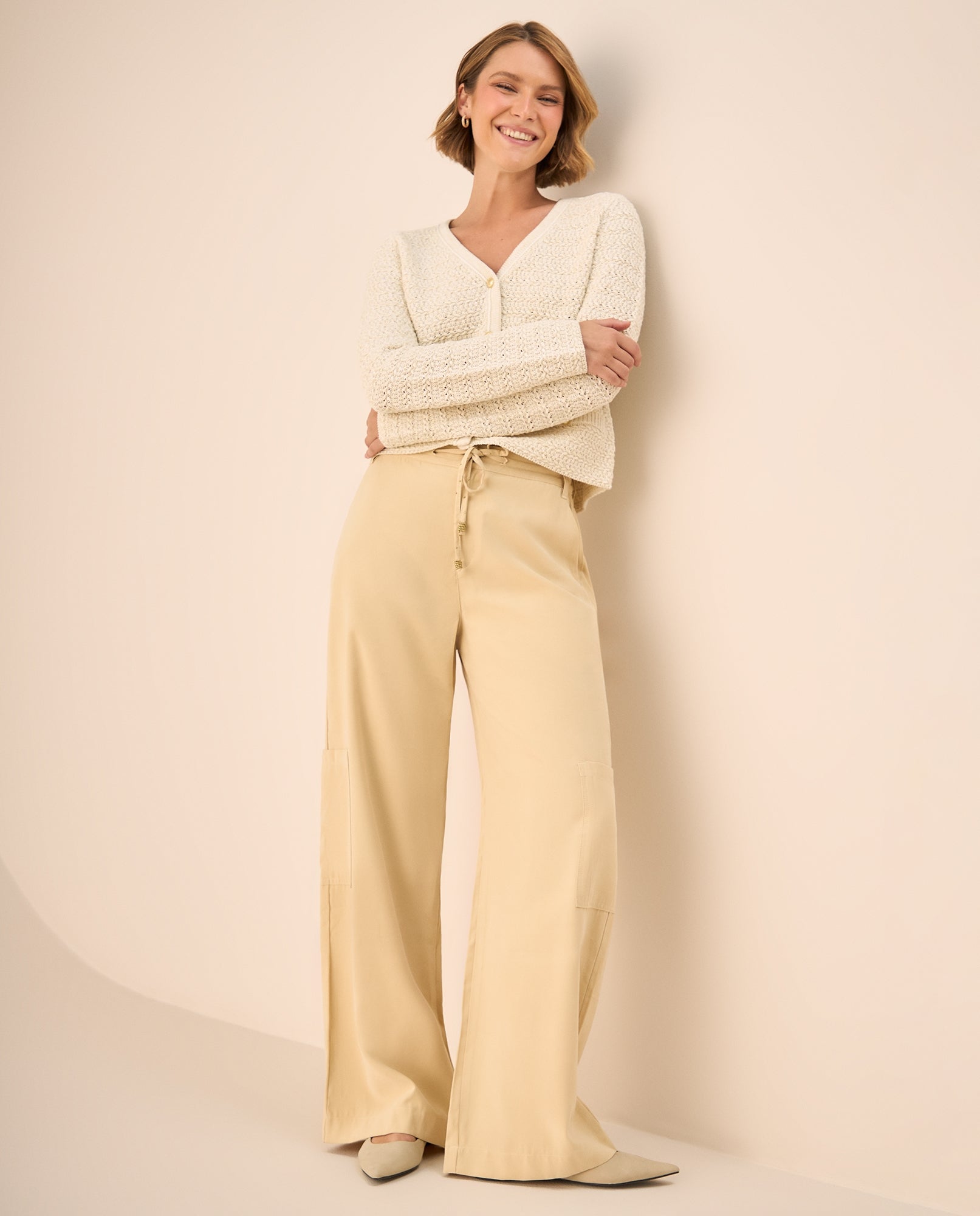 Cardigan Tejido Calado Crudo Premium - Crudo 34_669G209_CRU111001_5