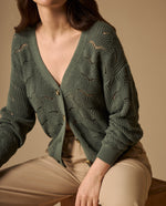Cardigan Verde con Diseño Calado - Verde