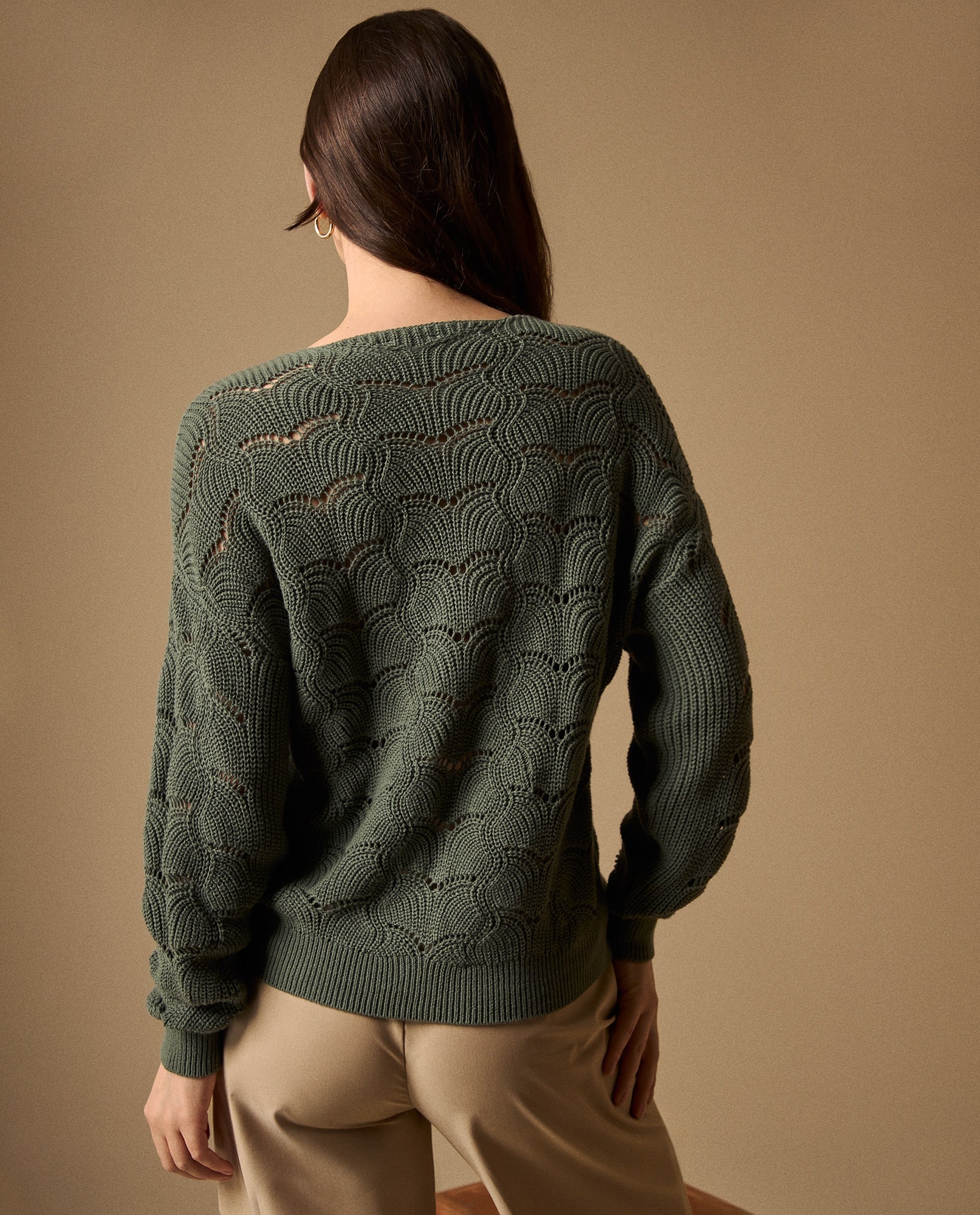 Cardigan Verde con Diseño Calado - Verde 34_669G213_VER156123_6