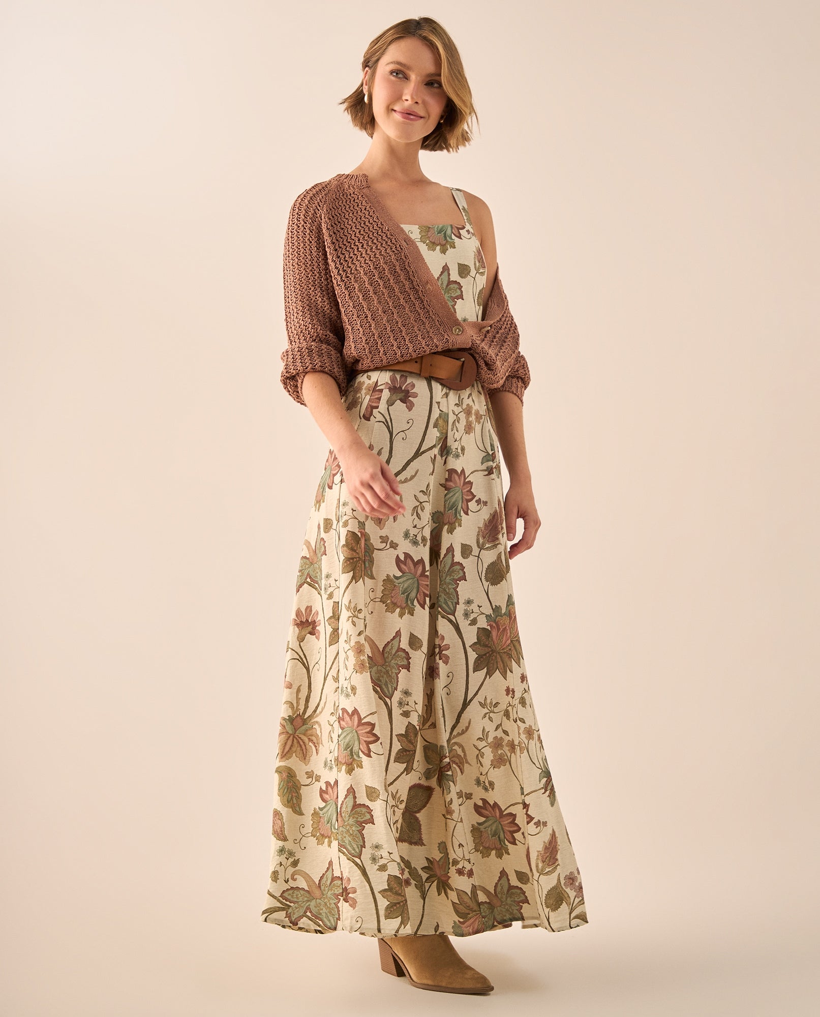 Cardigan Tejido Calado Café Ladrillo - Café 34_669G219_CAF171340_5