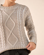Suéter tejido cuello tortuga - Gris