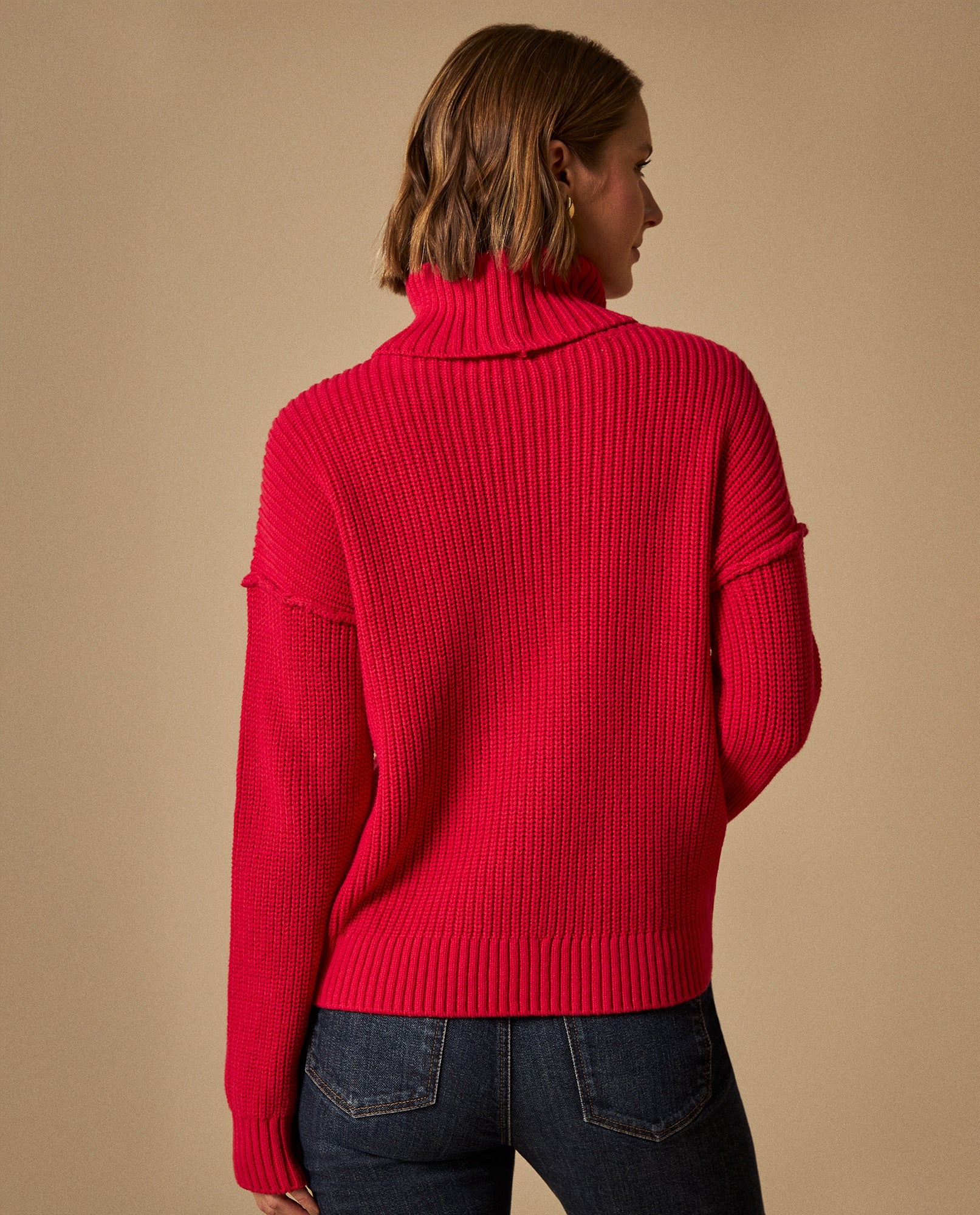 Suéter Rojo Cuello Alto Acanalado - Rojo 34_669G232_ROJ171654_5