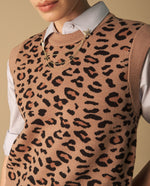 Chaleco Tejido Animal Print Beige - Beige