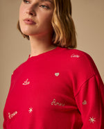 Suéter Rojo con Bordados Love y Estrellas - Rojo