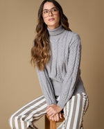 Suéter tejido cuello alto mujer - Gris 34_669H213_GRI171112_0