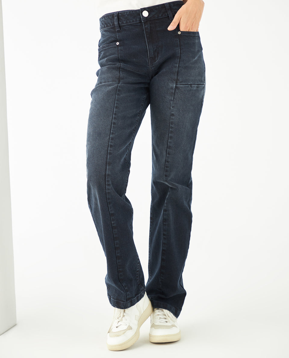 Jean Stright fit cuatro bolsillos para mujer - Azul 34_671F004_AZU193933_4