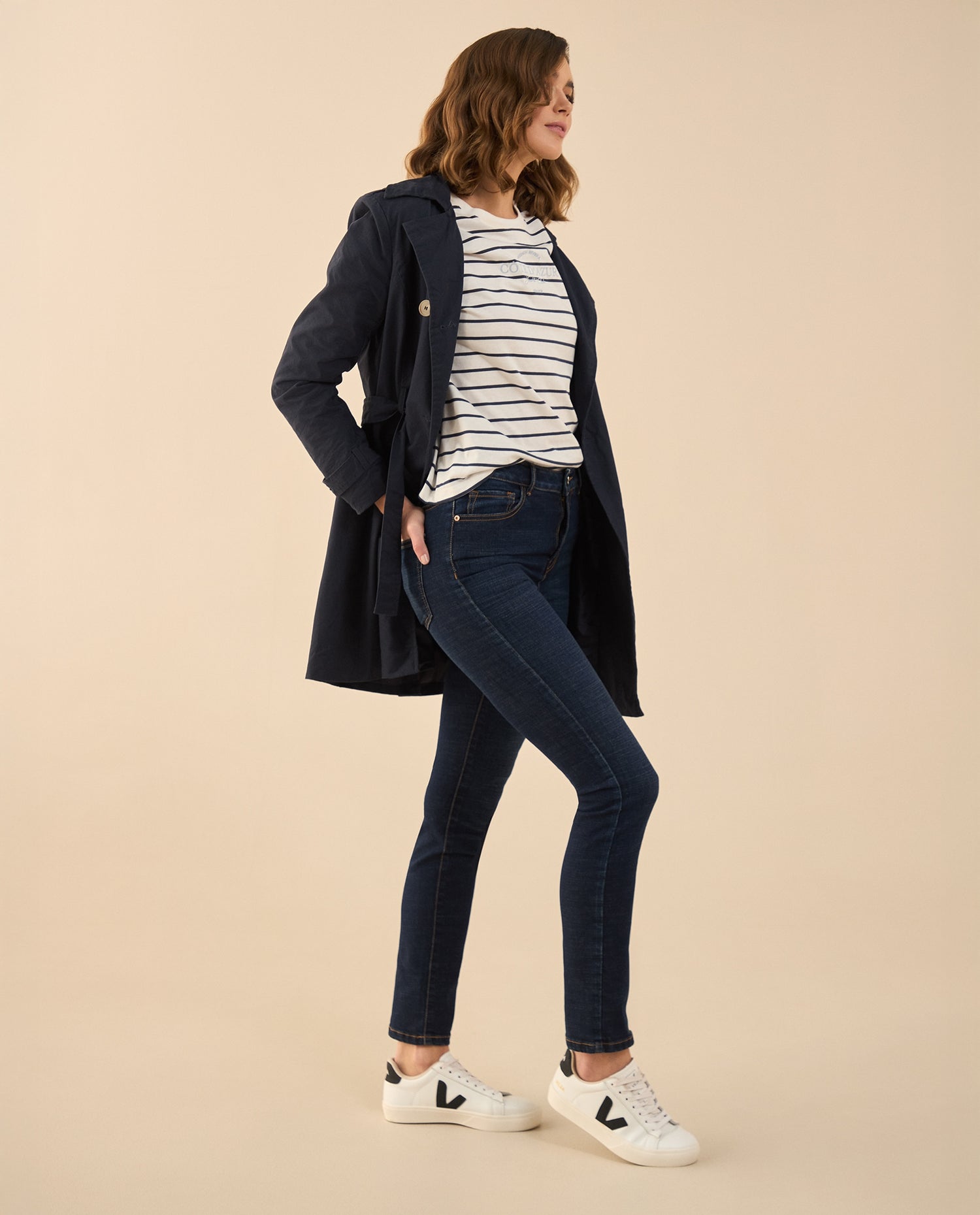 Jean Skinny de tono oscuro para mujer - Azul