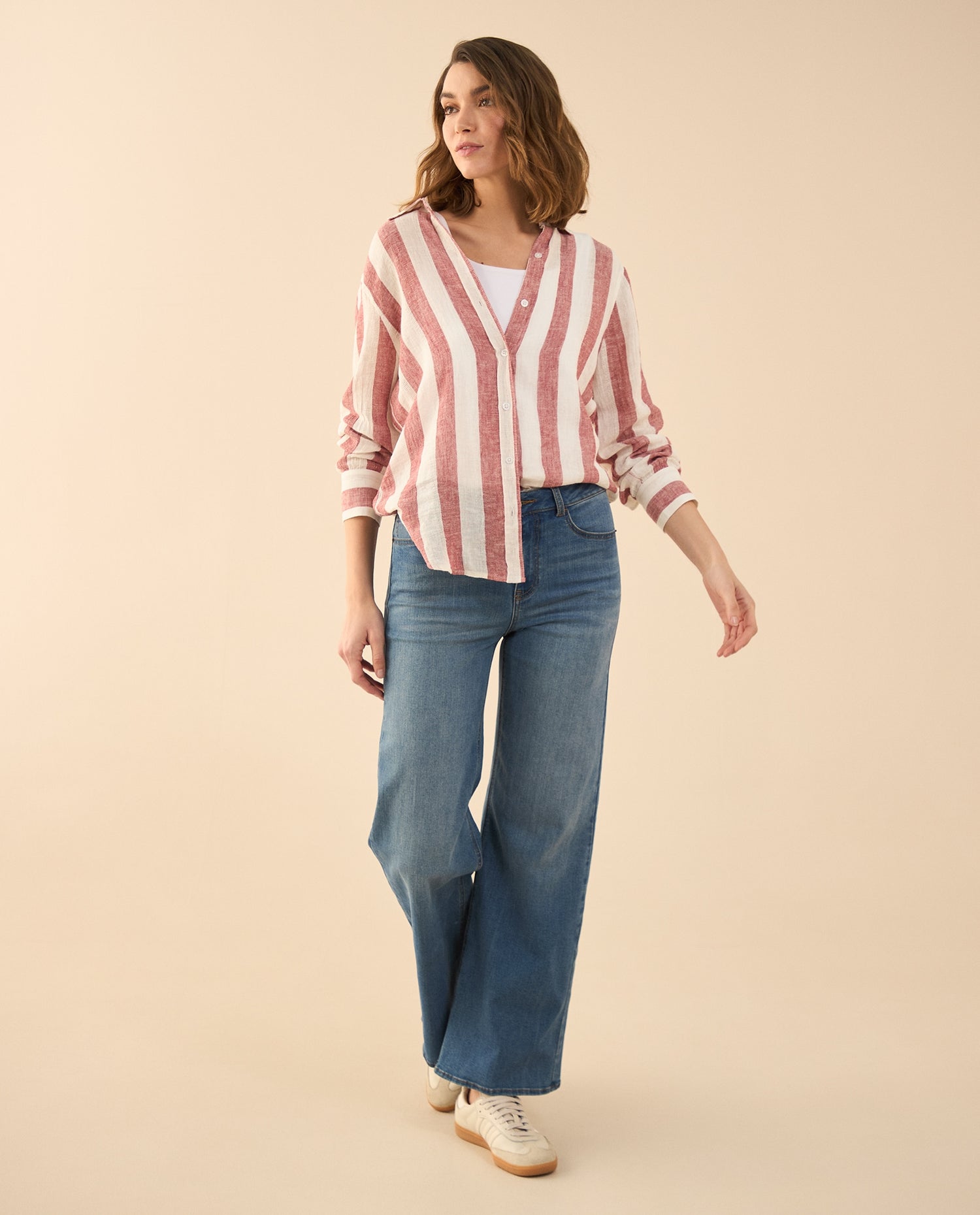 Jean Wide Leg tono medio para mujer - Azul