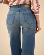 Jean Wide Leg tono medio para mujer - Azul