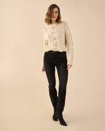 Jean Straight en black denim para mujer - Negro