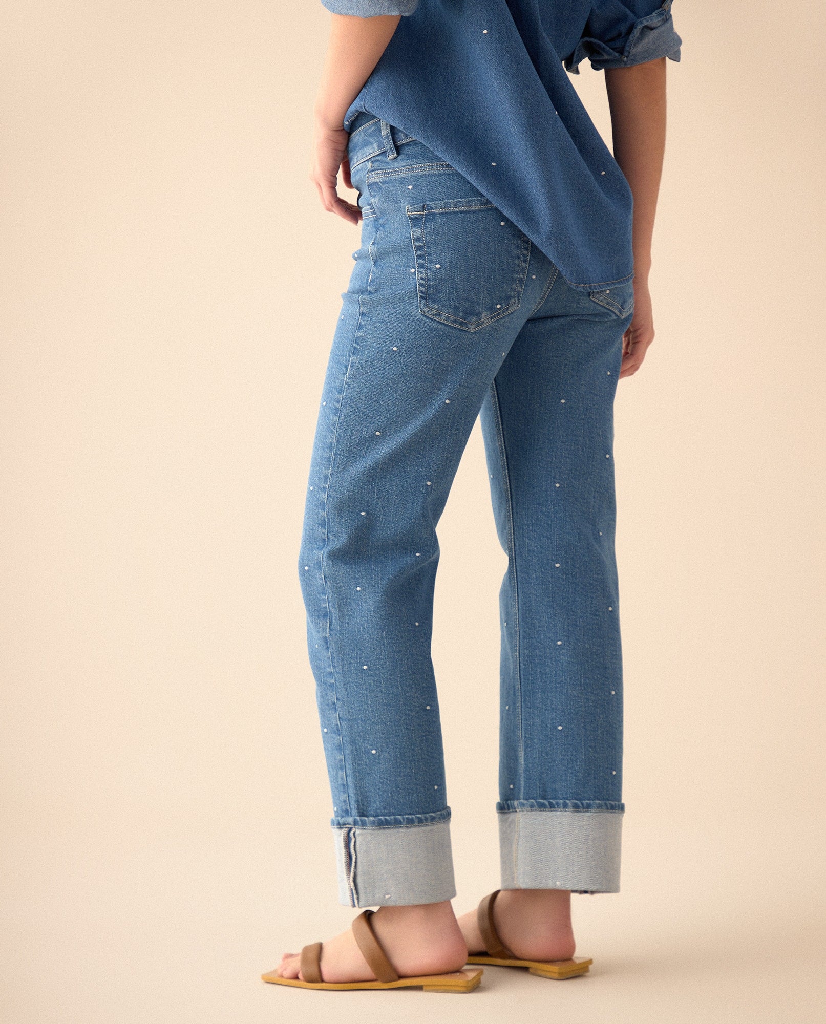 Jean de ruedo con guardapolvo para mujer - Azul 34_671G020_AZU174027_4