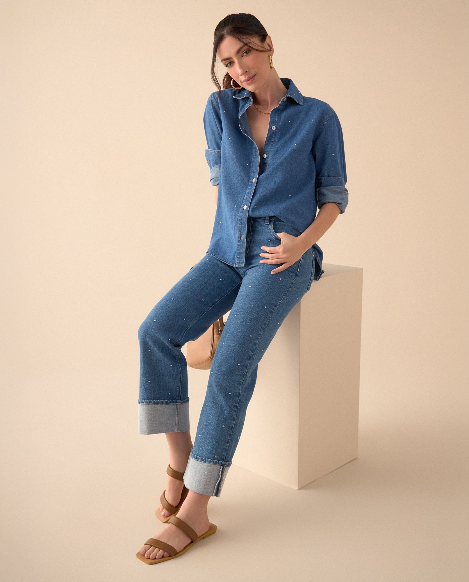Jean de ruedo con guardapolvo para mujer - Azul 34_671G020_AZU174027_6