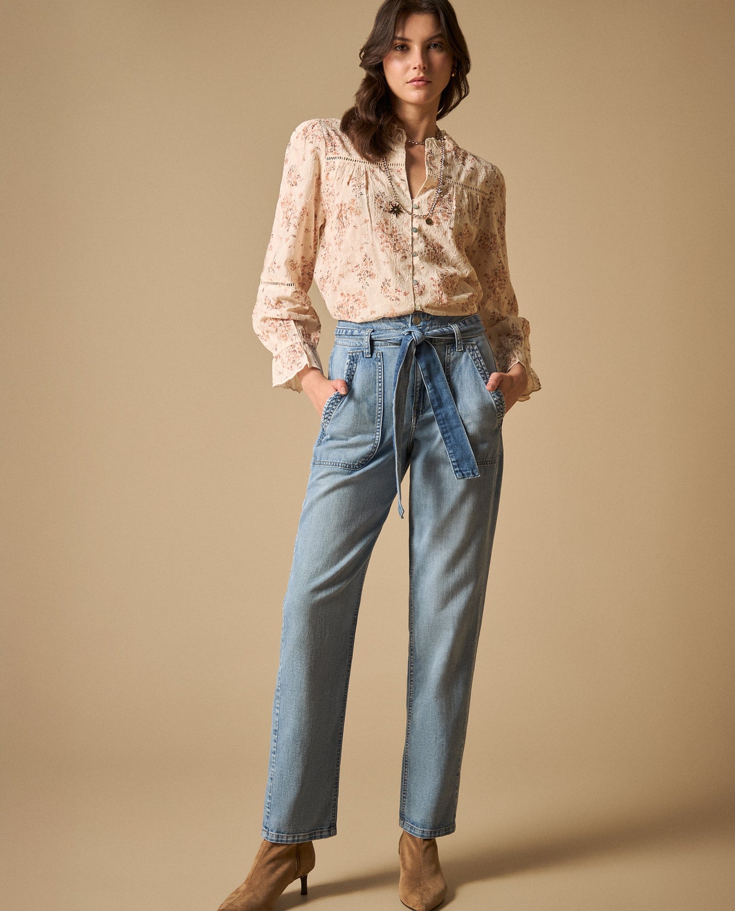 Jean trendy largo tobillero - Azul
