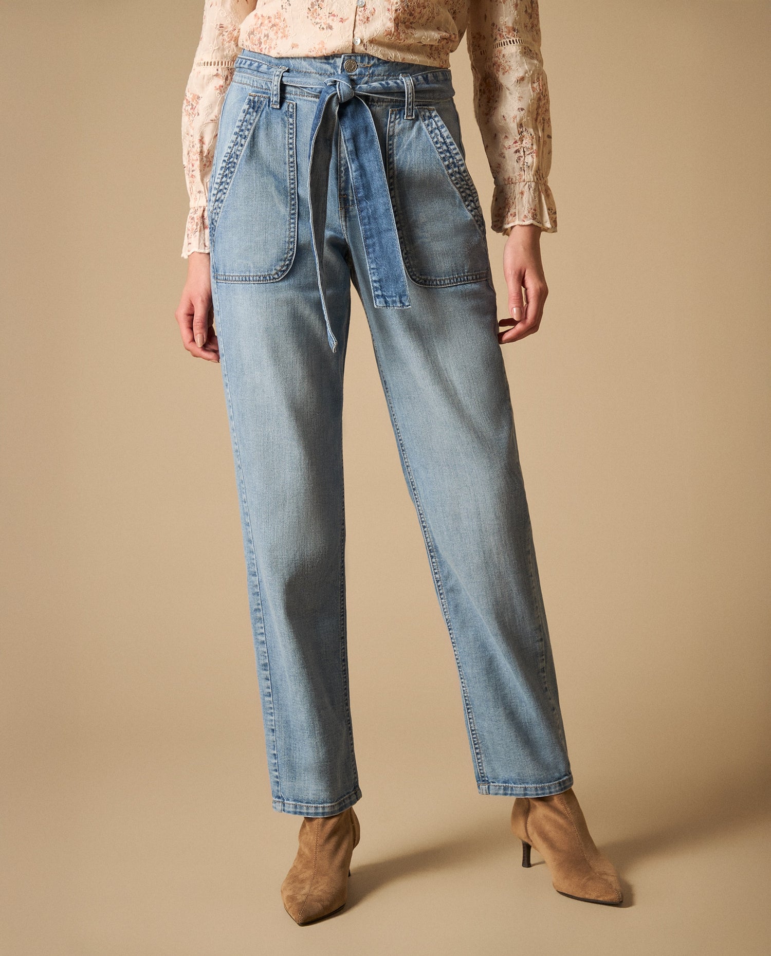 Jean trendy largo tobillero - Azul