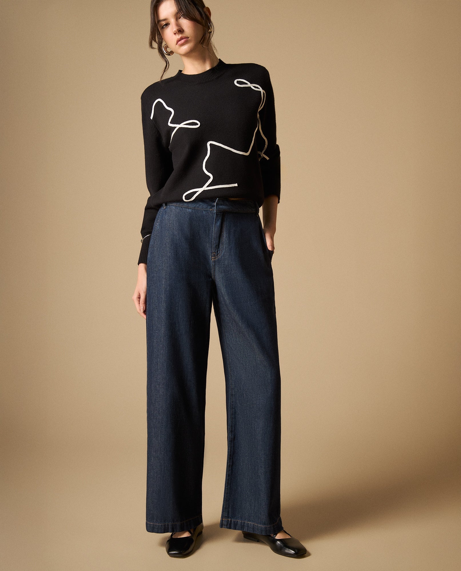 Pantalón chino de algodón liviano pierna amplia - Azul 34_671H004_AZU193924_0
