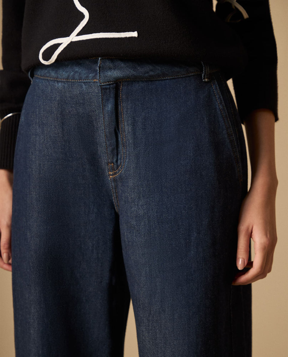 Pantalón chino de algodón liviano pierna amplia - Azul 34_671H004_AZU193924_4