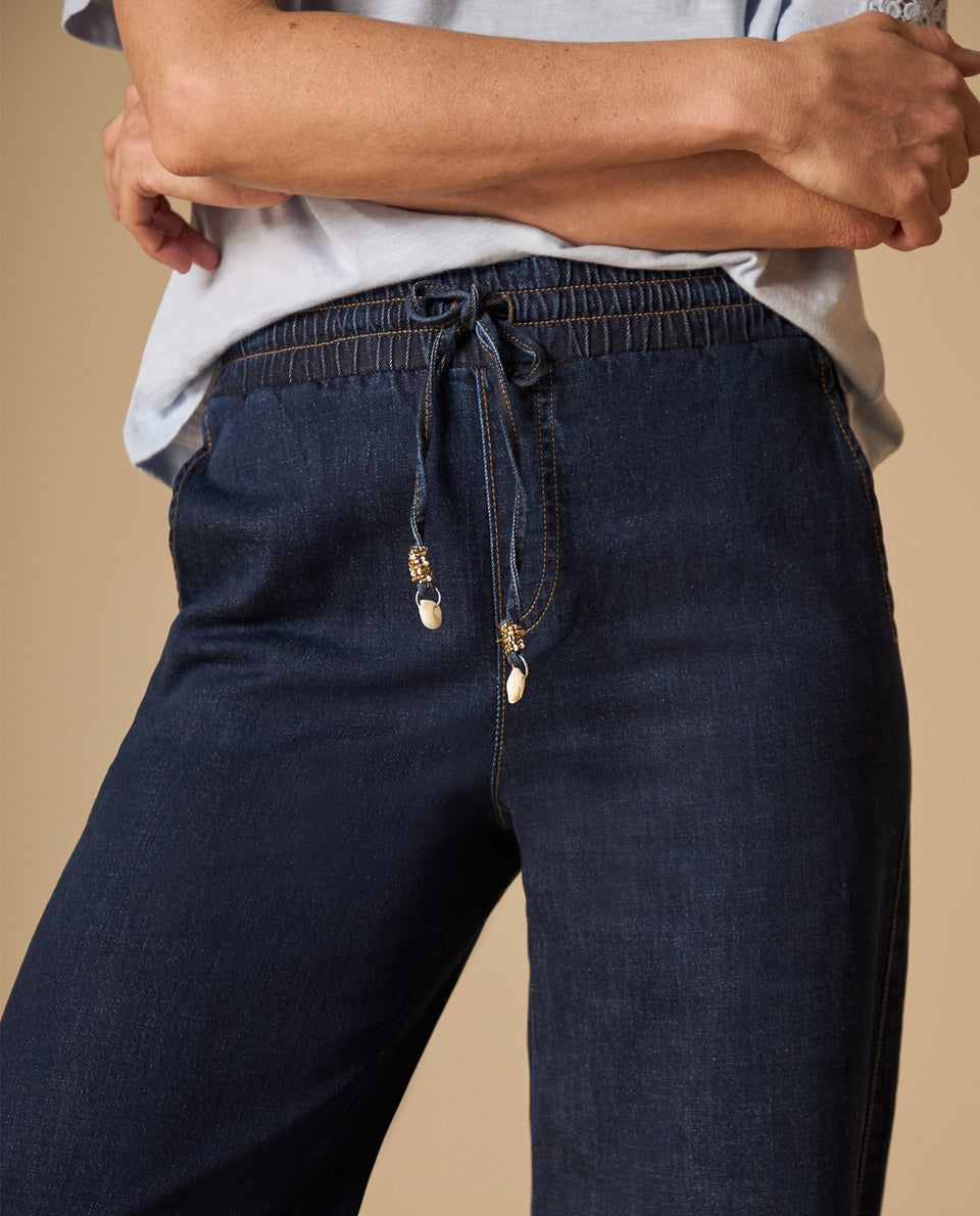 Pantalón denim liviano con pretina elástica y cordón ajustable - Azul 34_671H031_AZU193933_3