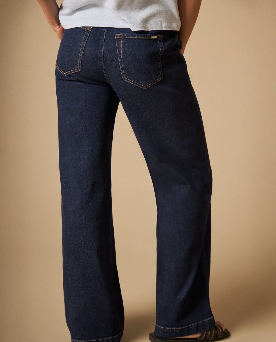 Pantalón denim liviano con pretina elástica y cordón ajustable - Azul 34_671H031_AZU193933_4