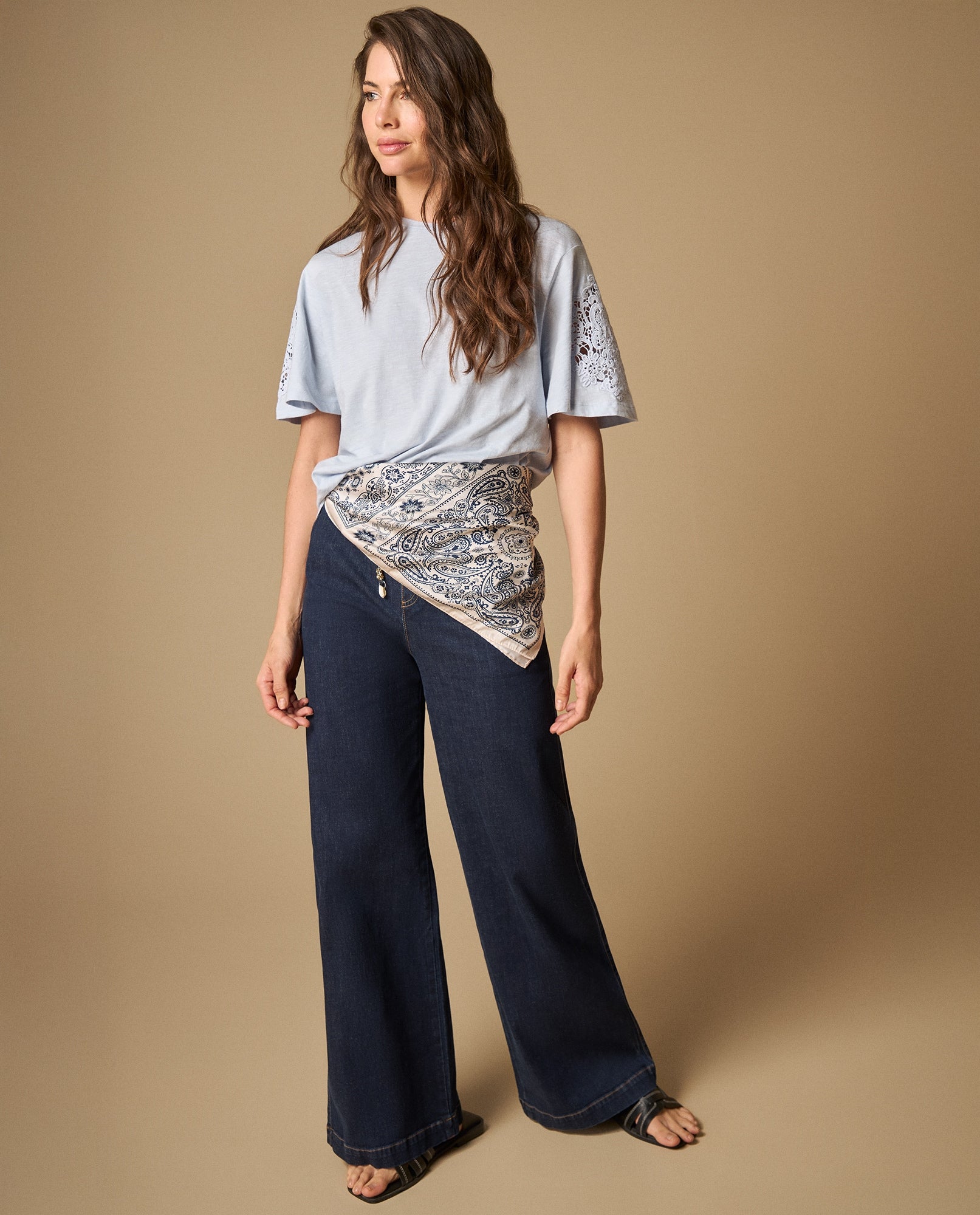 Pantalón denim liviano con pretina elástica y cordón ajustable - Azul 34_671H031_AZU193933_6