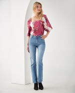 Jean Straight tono medio para mujer - Azul