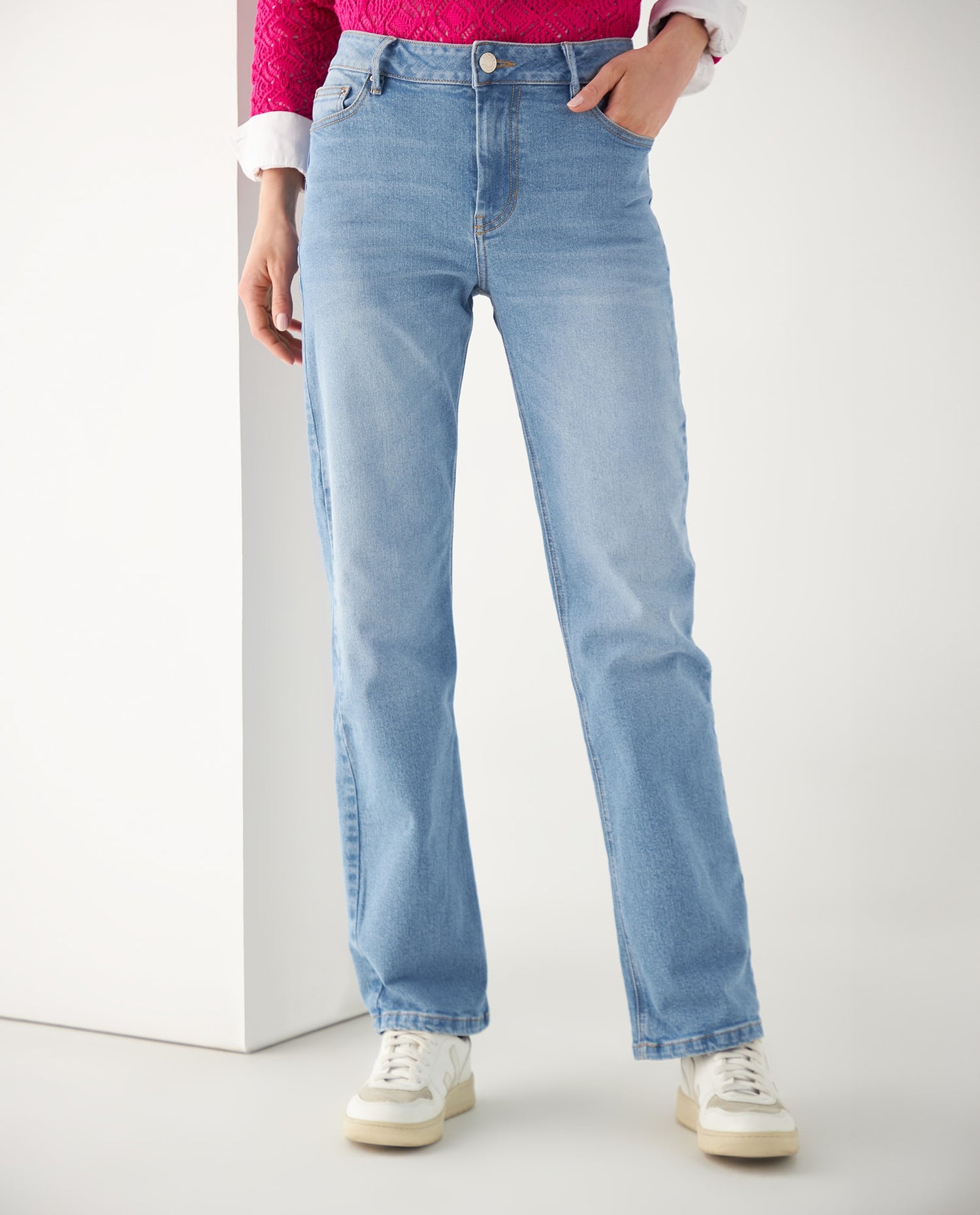 Jean Straight tono claro para mujer - Azul
