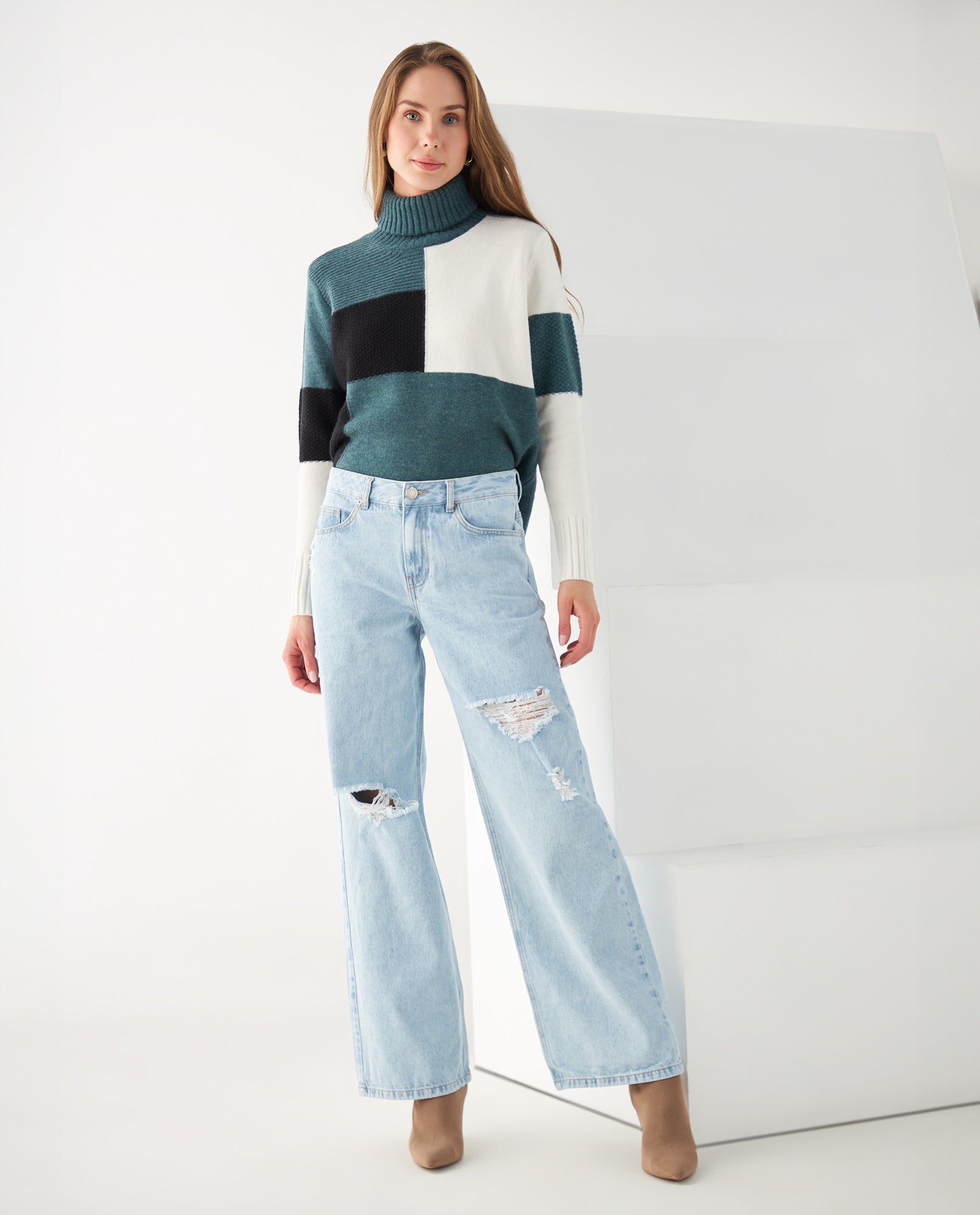 Jean Wide Leg con rotos para mujer - Azul 34_672F015_AZU154319_0