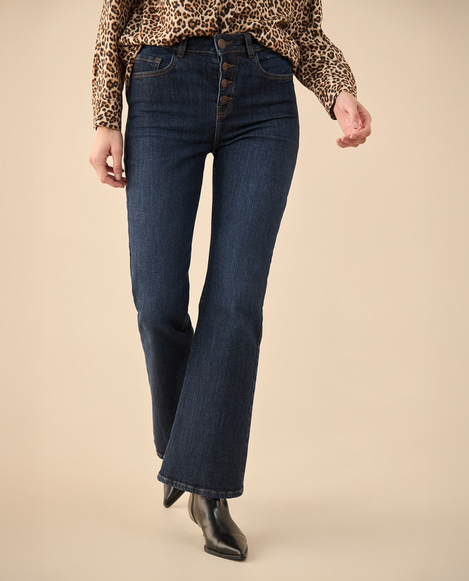 Jean Flare tono oscuro para mujer - Azul 34_672G002_AZU193933_3