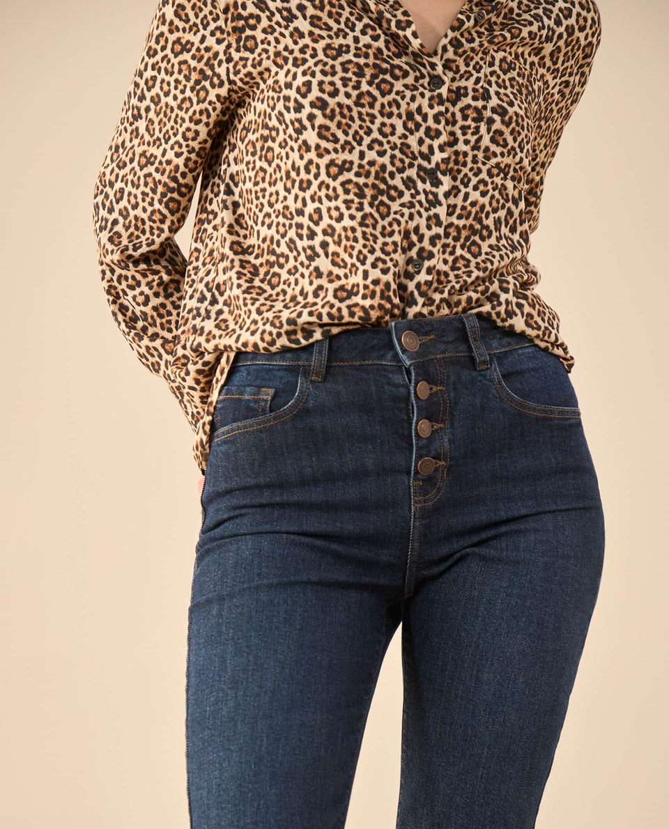 Jean Flare tono oscuro para mujer - Azul 34_672G002_AZU193933_5