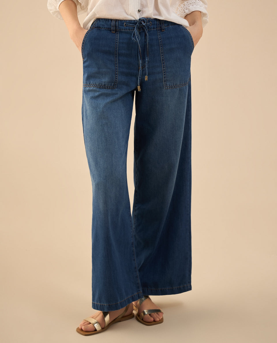 Jean tipo jogger tono oscuro para mujer - Azul 34_672G005_AZU174027_3