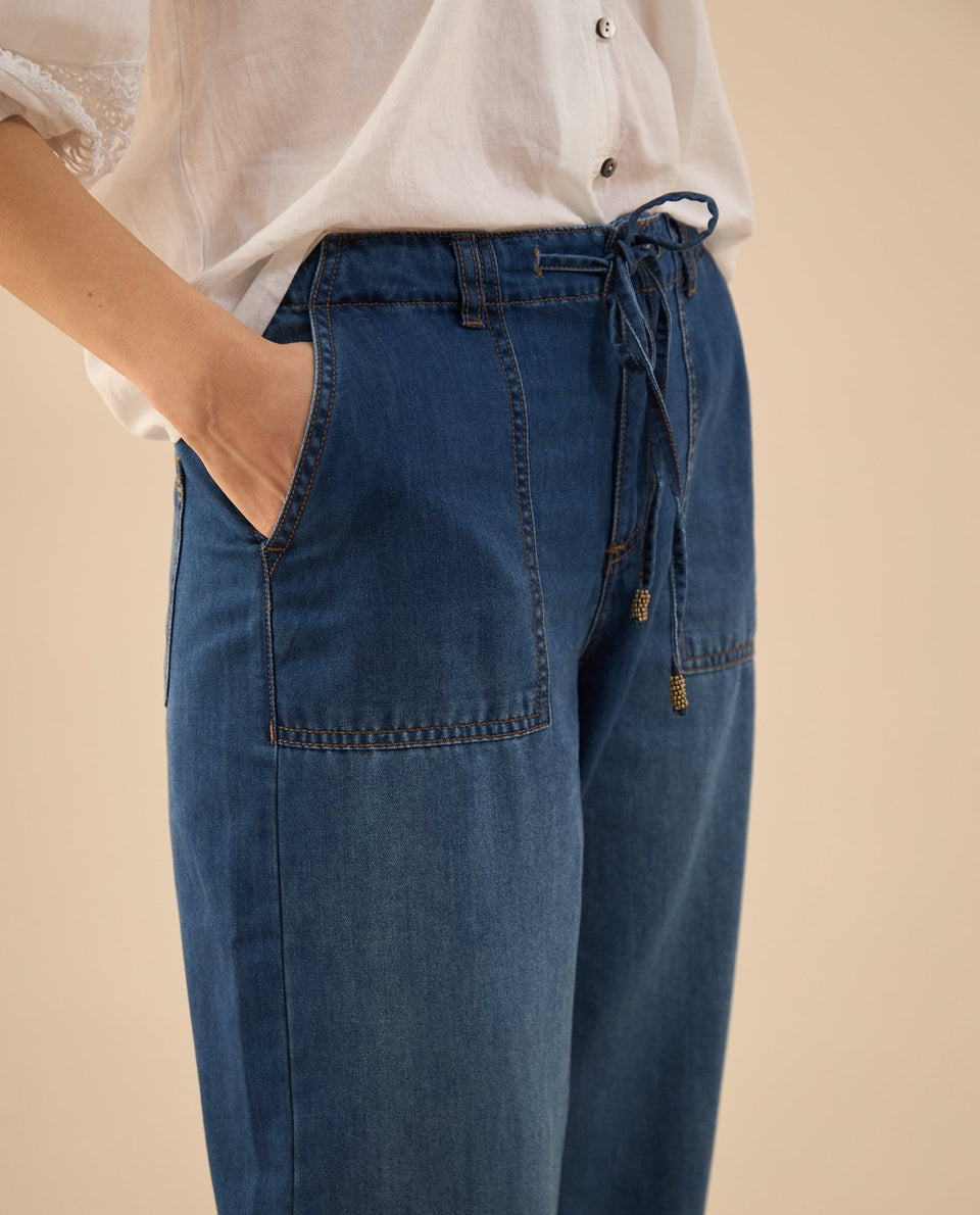 Jean tipo jogger tono oscuro para mujer - Azul 34_672G005_AZU174027_5