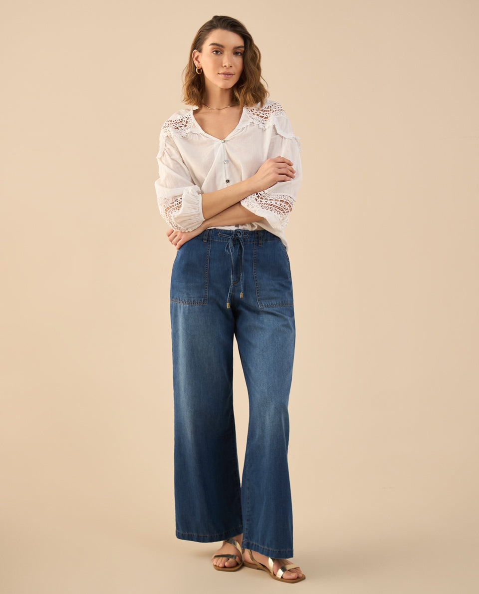 Jean tipo jogger tono oscuro para mujer - Azul 34_672G005_AZU174027_7