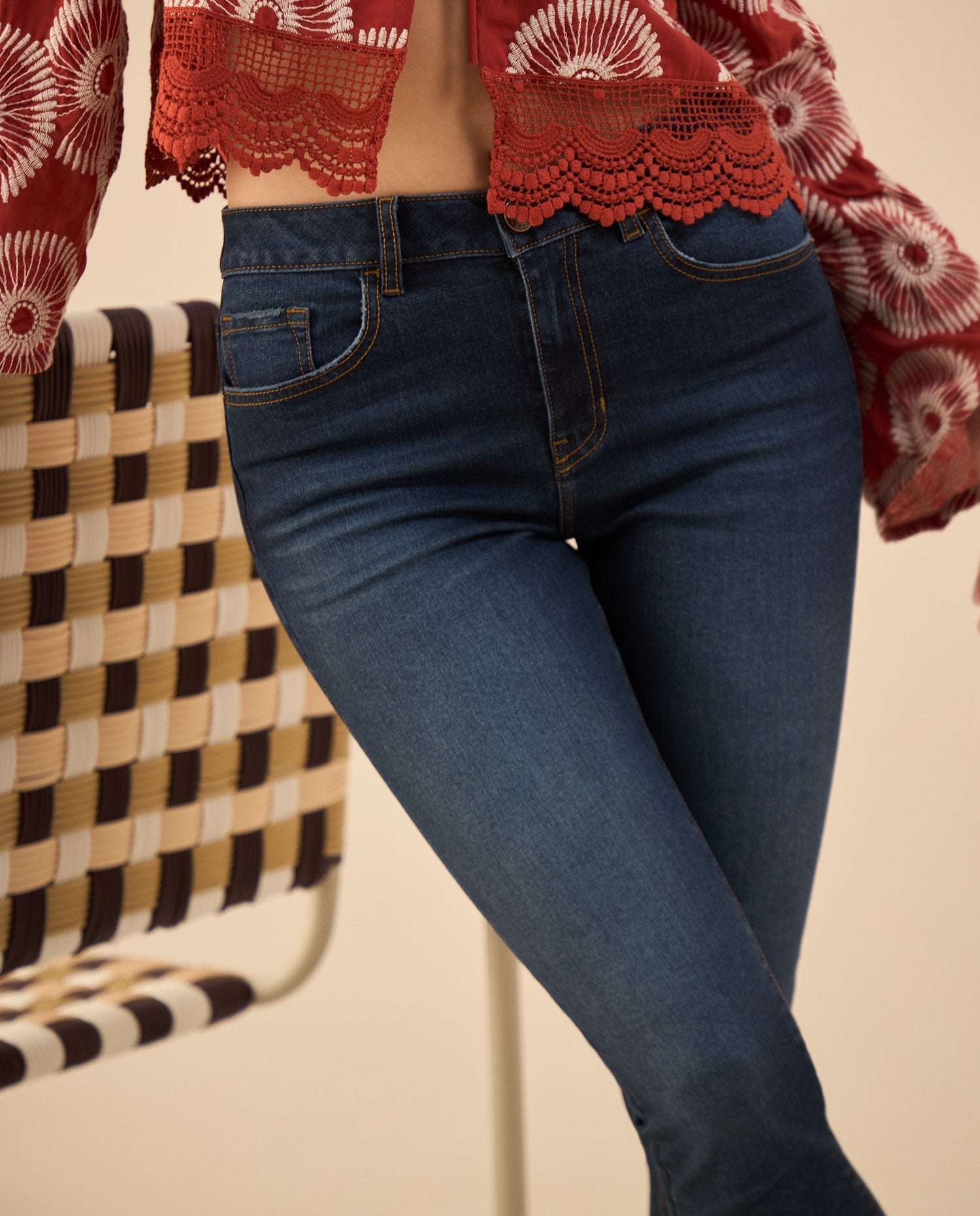Jean Skinny tono oscuro para mujer - Azul