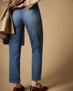 Jean slouchy tobillero con silueta relajada - Azul