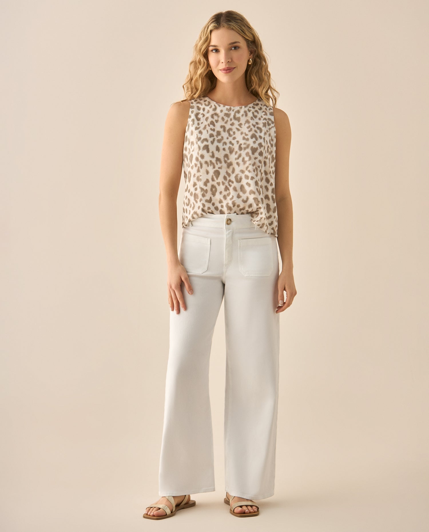 Jean Boot Cut en white denim para mujer - Crudo