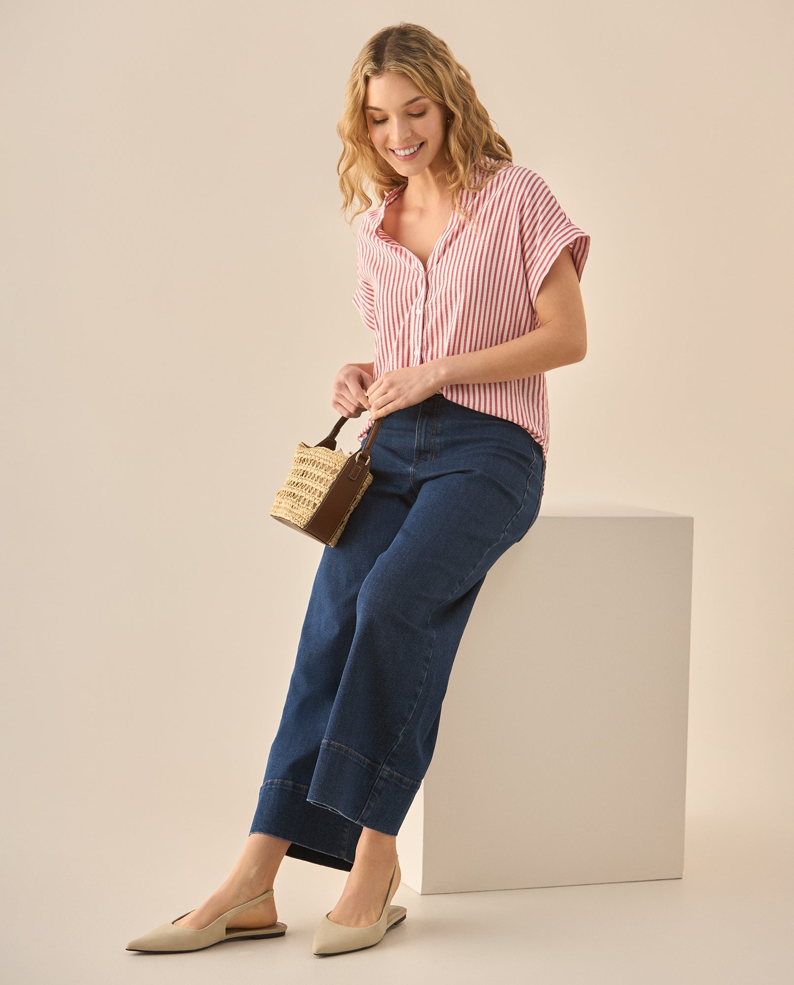 Jean Wide Leg cropped para mujer - Azul 34_673G002_AZU193924_0