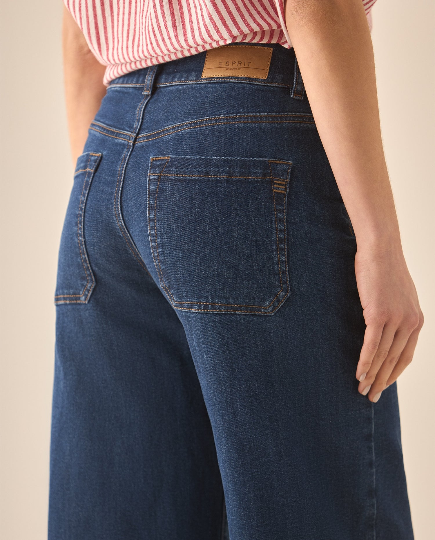 Jean Wide Leg cropped para mujer - Azul