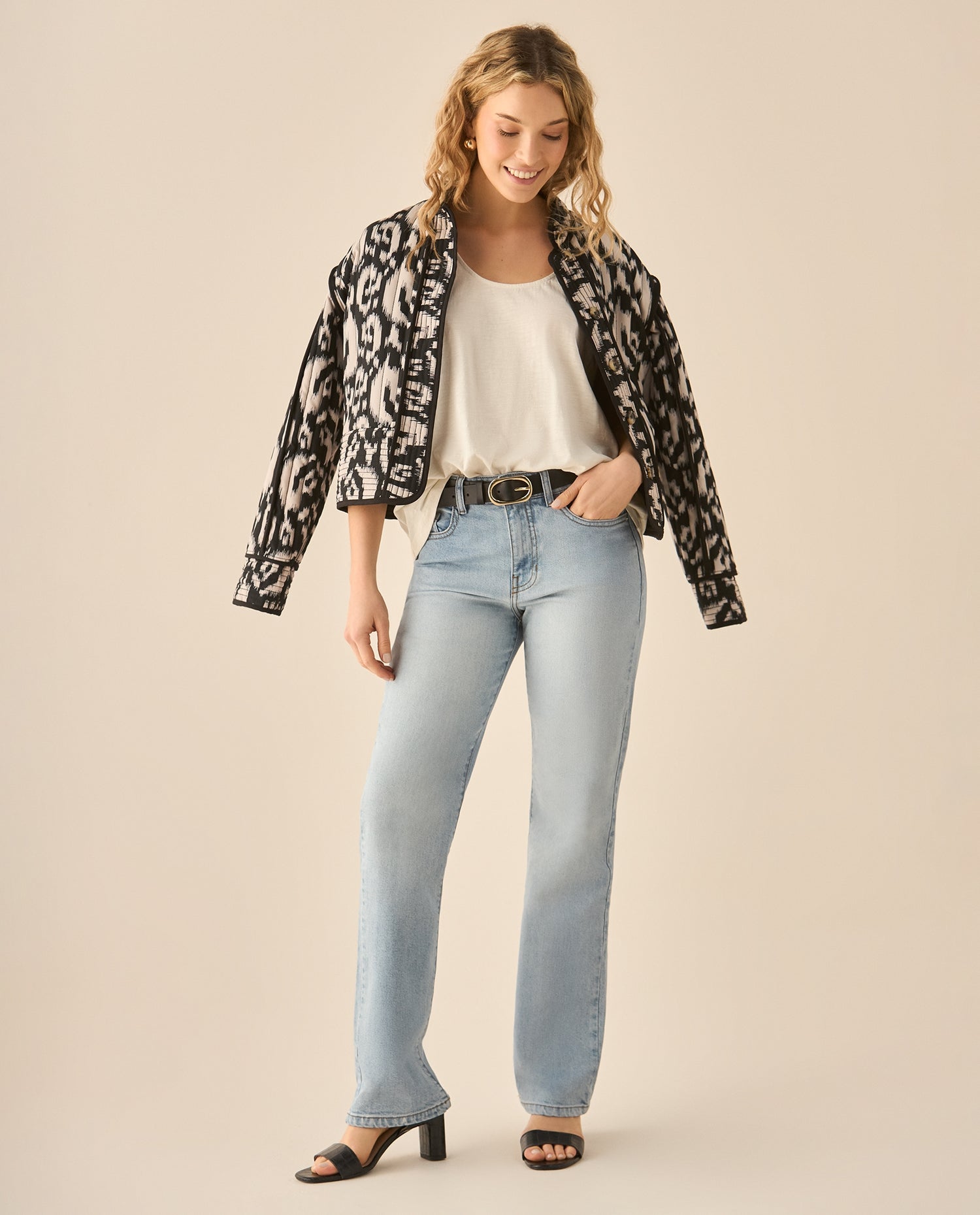 Jean Straight tono claro para mujer   - Azul