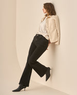 Jean Boot Cut en black denim para mujer - Negro